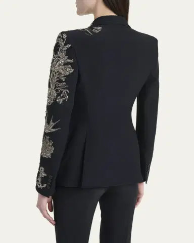 Alexander McQueen Crystal Embroidered Single-Breasted Blazer Jacket | Thumbnail 7 Alexander McQueen Crystal Embroidered Single-Breasted Blazer Jacket | Thumbnail 7
