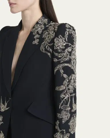 Alexander McQueen Crystal Embroidered Single-Breasted Blazer Jacket | Thumbnail 9 Alexander McQueen Crystal Embroidered Single-Breasted Blazer Jacket | Thumbnail 9