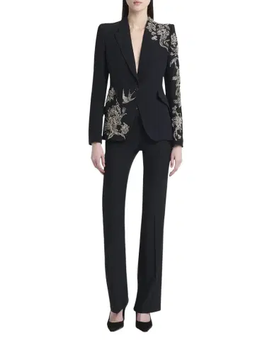 Alexander McQueen Crystal Embroidered Single-Breasted Blazer Jacket | Thumbnail 1 Alexander McQueen Crystal Embroidered Single-Breasted Blazer Jacket | Thumbnail 1