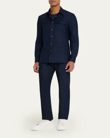 Kiton Men's Cashmere Blend Snap-Front Overshirt | Thumbnail 2 Kiton Men's Cashmere Blend Snap-Front Overshirt | Thumbnail 2