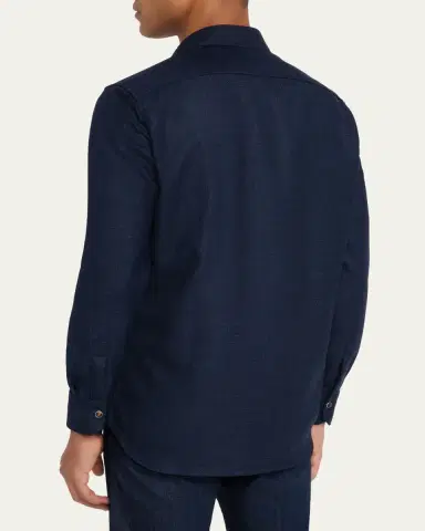 Kiton Men's Cashmere Blend Snap-Front Overshirt | Thumbnail 3 Kiton Men's Cashmere Blend Snap-Front Overshirt | Thumbnail 3