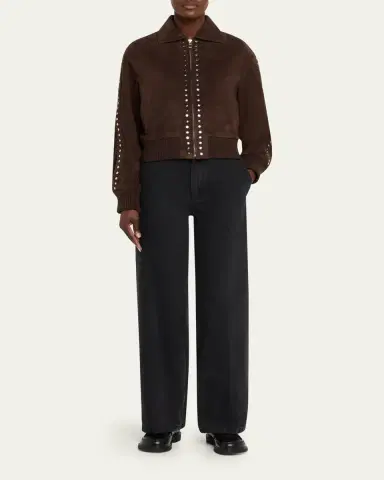 Loewe Studded Suede Bomber Jacket | Thumbnail 2