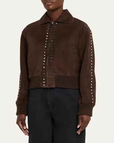 Loewe Studded Suede Bomber Jacket | Thumbnail 4