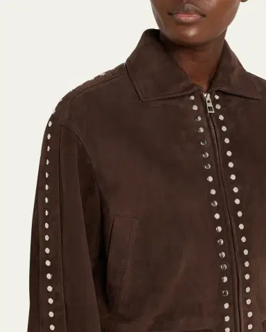 Loewe Studded Suede Bomber Jacket | Thumbnail 5