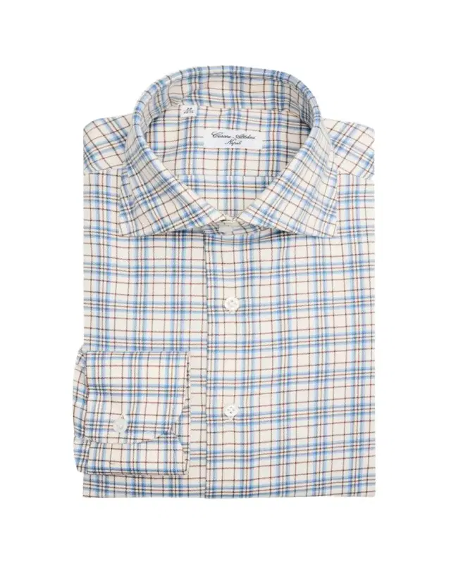 Men's Plaid Cotton Barrel-Cuff Sport Shirt