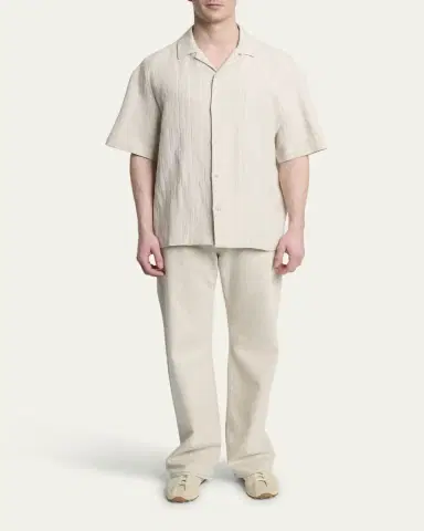 Jacquemus Men's Cotton and Linen Fonccio Camp Shirt | Thumbnail 2 Jacquemus Men's Cotton and Linen Fonccio Camp Shirt | Thumbnail 2