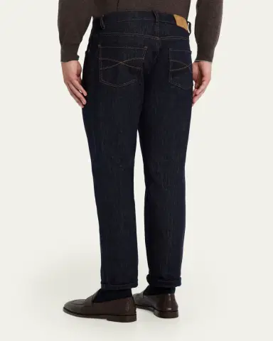 Brunello Cucinelli Men's Italian Selvedge Denim Five-Pocket Pants | Thumbnail 3