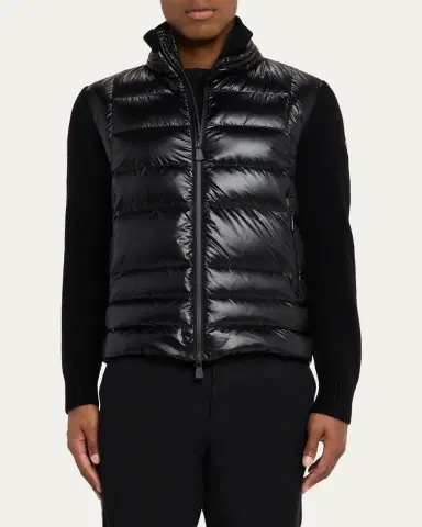 Moncler Grenoble Men's Grenoble Padded Wool Zip-Up Cardigan | Thumbnail 4 Moncler Grenoble Men's Grenoble Padded Wool Zip-Up Cardigan | Thumbnail 4