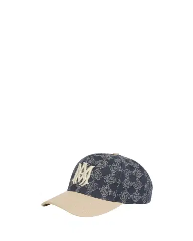 AMIRI Men's Denim MA Quad Baseball Cap with Leather Bill | Thumbnail 1 AMIRI Men's Denim MA Quad Baseball Cap with Leather Bill | Thumbnail 1