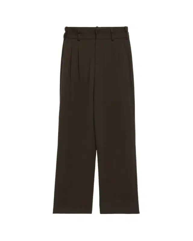Tailored Double-Waistband Straight-Leg Trousers