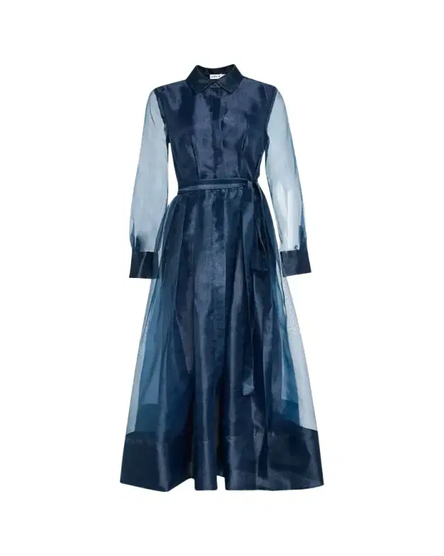 Montgomery Long-Sleeve Button-Front Midi Dress