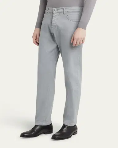 Kiton Men's Cotton Stretch Slim Five-Pocket Pants | Thumbnail 4