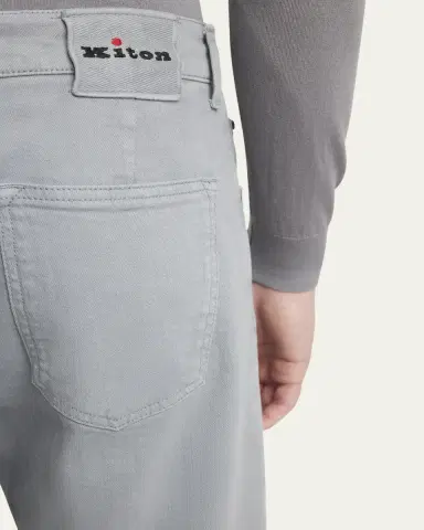 Kiton Men's Cotton Stretch Slim Five-Pocket Pants | Thumbnail 5