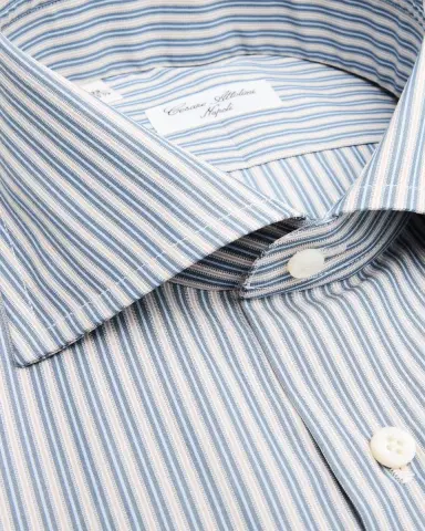 Cesare Attolini Men's Cotton Multi-Stripe Barrel Cuff Dress Shirt | Thumbnail 2 Cesare Attolini Men's Cotton Multi-Stripe Barrel Cuff Dress Shirt | Thumbnail 2
