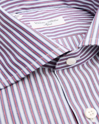 Cesare Attolini Men's Cotton Multi-Stripe Barrel Cuff Dress Shirt | Thumbnail 3 Cesare Attolini Men's Cotton Multi-Stripe Barrel Cuff Dress Shirt | Thumbnail 3