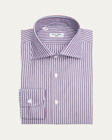 Cesare Attolini Men's Cotton Multi-Stripe Barrel Cuff Dress Shirt | Thumbnail 4 Cesare Attolini Men's Cotton Multi-Stripe Barrel Cuff Dress Shirt | Thumbnail 4