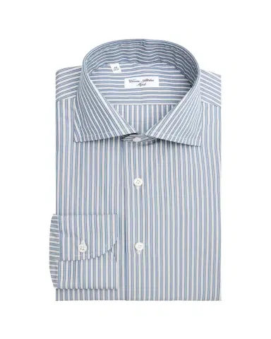 Cesare Attolini Men's Cotton Multi-Stripe Barrel Cuff Dress Shirt | Thumbnail 1 Cesare Attolini Men's Cotton Multi-Stripe Barrel Cuff Dress Shirt | Thumbnail 1