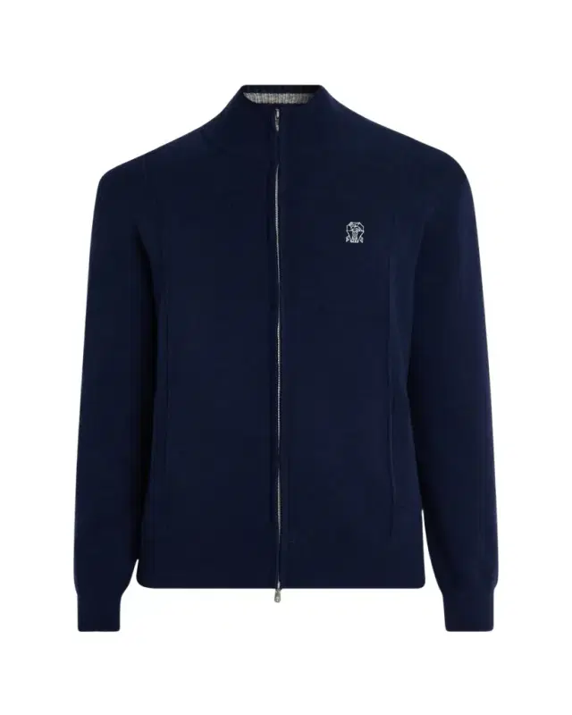 Brunello Cucinelli Men's Cashmere Knit Full-Zip Jacket