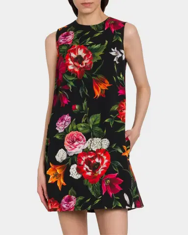 Dolce & Gabbana Floral-Print Sleeveless Mini Shift Dress | Thumbnail 8 Dolce & Gabbana Floral-Print Sleeveless Mini Shift Dress | Thumbnail 8