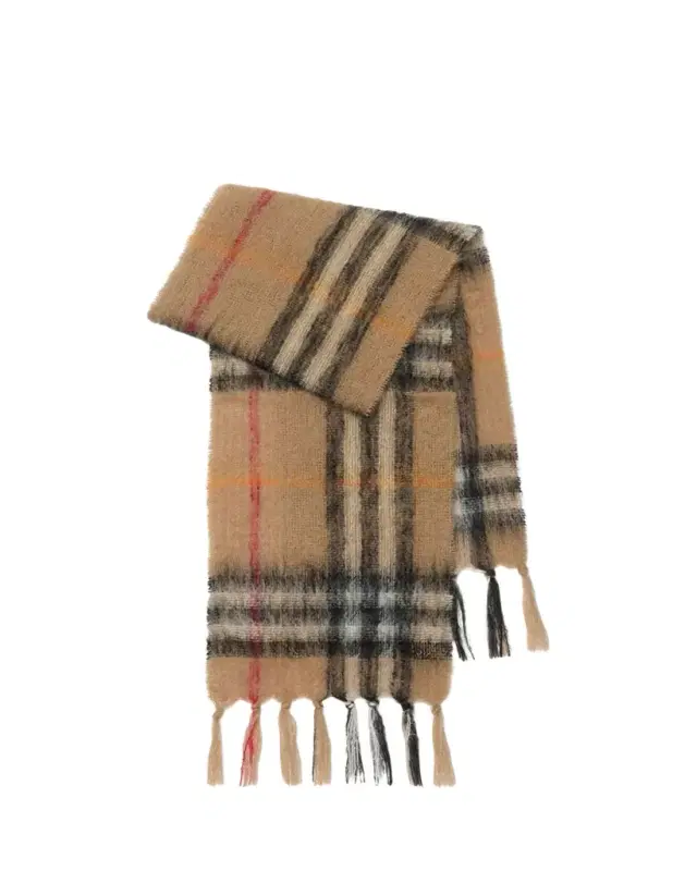 Giant Check Mohair & Wool Scarf