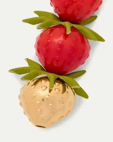 Loewe Strawberry Bag Charm in Acetate and Brass | Thumbnail 3 Loewe Strawberry Bag Charm in Acetate and Brass | Thumbnail 3