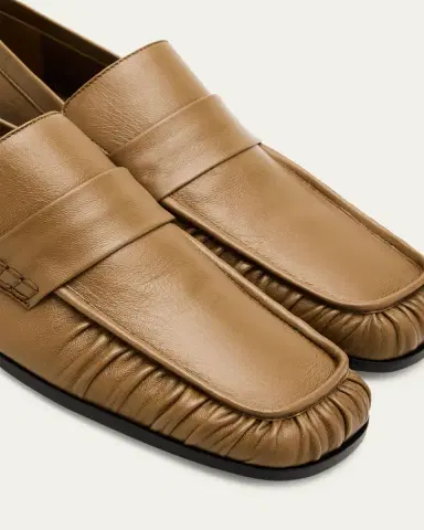 Jil Sander Wrinkled Leather Square-Toe Loafers | Thumbnail 2 Jil Sander Wrinkled Leather Square-Toe Loafers | Thumbnail 2