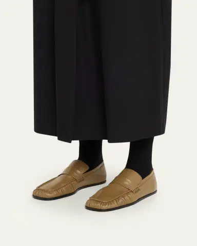 Jil Sander Wrinkled Leather Square-Toe Loafers | Thumbnail 3 Jil Sander Wrinkled Leather Square-Toe Loafers | Thumbnail 3