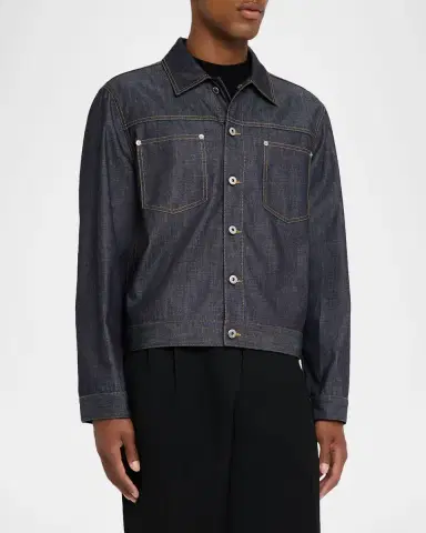 Bottega Veneta Men's Indigo Denim Jacket | Thumbnail 3 Bottega Veneta Men's Indigo Denim Jacket | Thumbnail 3