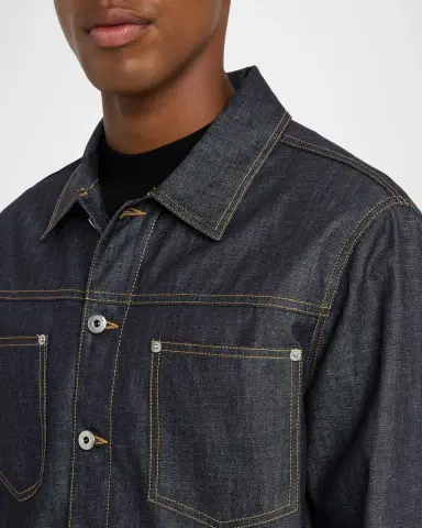 Bottega Veneta Men's Indigo Denim Jacket | Thumbnail 4 Bottega Veneta Men's Indigo Denim Jacket | Thumbnail 4
