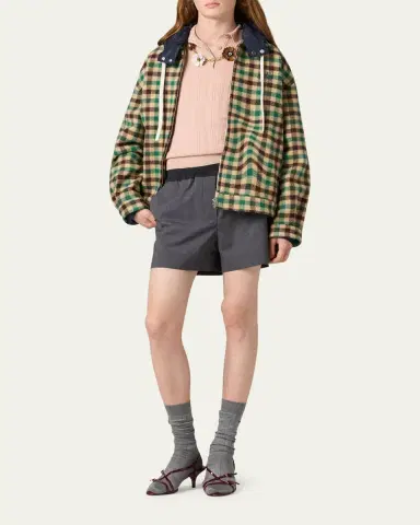 Miu Miu Cashmere Pointelle Cable-Knit Polo | Thumbnail 2 Miu Miu Cashmere Pointelle Cable-Knit Polo | Thumbnail 2