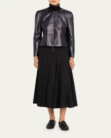 Lafayette 148 New York x The Morning Show Puff-Shoulder Leather Jacket | Thumbnail 2 Lafayette 148 New York x The Morning Show Puff-Shoulder Leather Jacket | Thumbnail 2