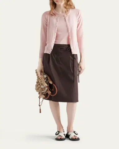 Prada Silk-Cotton Short-Sleeve Sweater | Thumbnail 5 Prada Silk-Cotton Short-Sleeve Sweater | Thumbnail 5