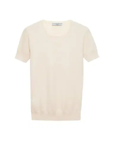 Prada Silk-Cotton Short-Sleeve Sweater | Thumbnail 1 Prada Silk-Cotton Short-Sleeve Sweater | Thumbnail 1
