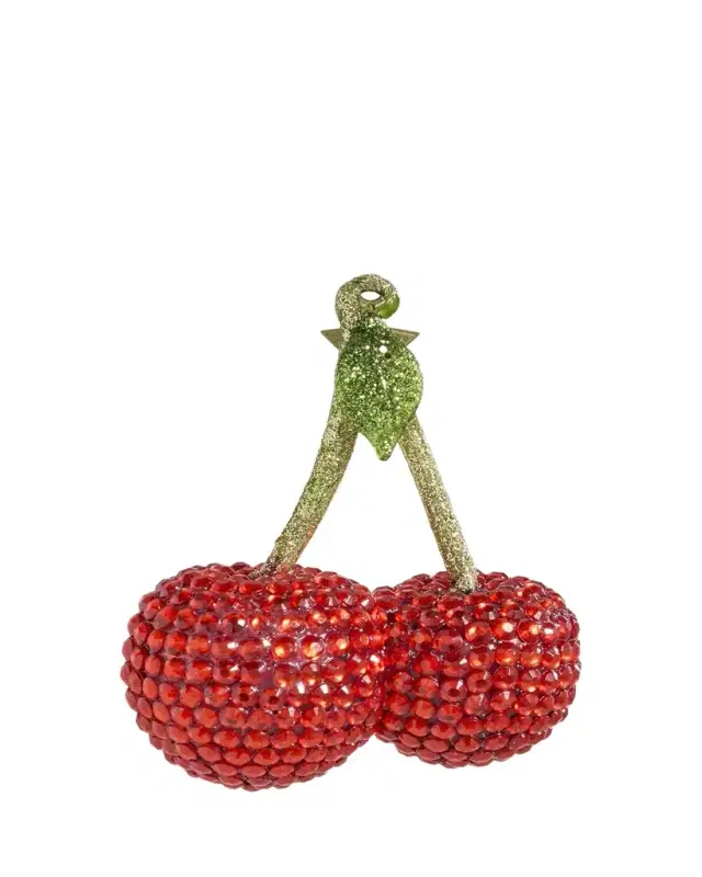 Rhinestone Cherries Christmas Ornament