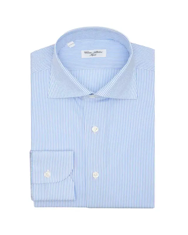 Men's Cotton Micro-Pinstripe Dress Shirt