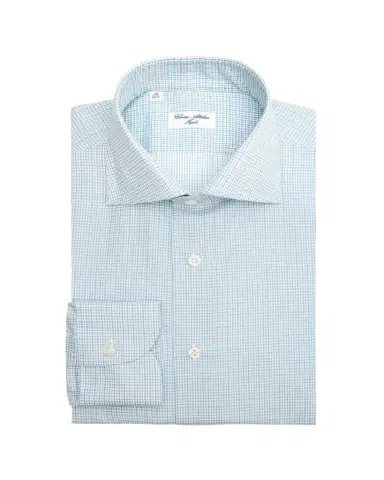 Cesare Attolini Men's Cotton Check Barrel Cuff Dress Shirt | Thumbnail 1 Cesare Attolini Men's Cotton Check Barrel Cuff Dress Shirt | Thumbnail 1