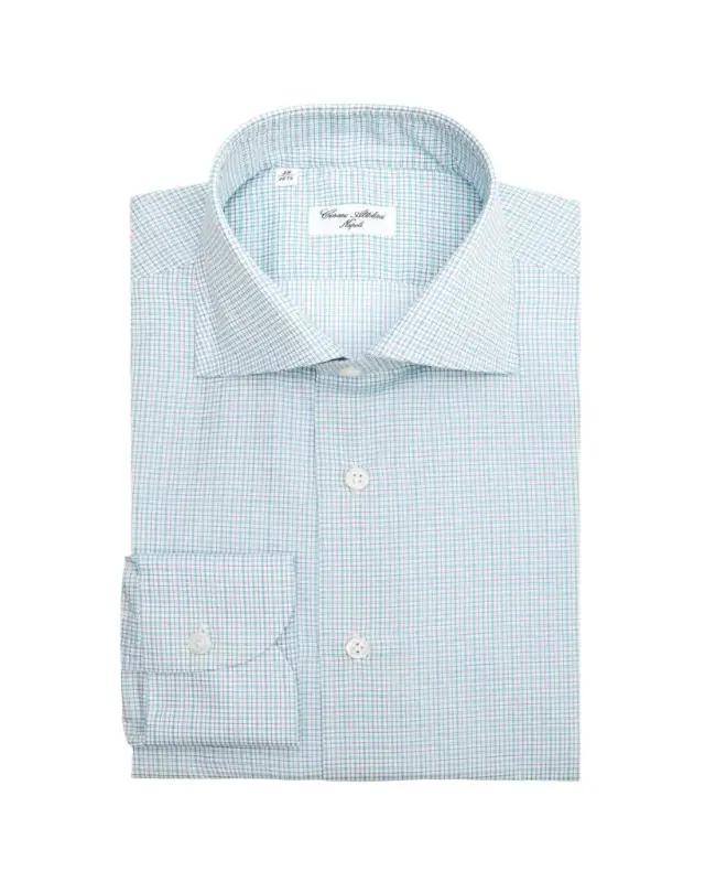 Men's Cotton Check Barrel Cuff Dress Shirt