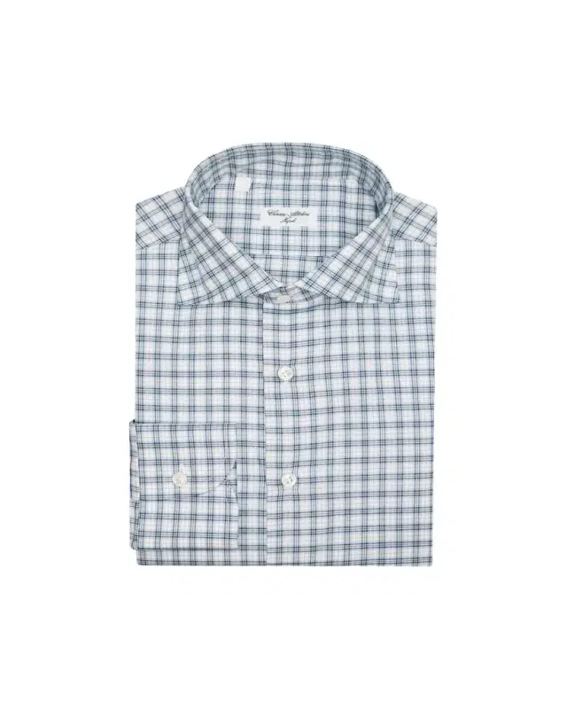 Men's Cotton Petite-Plaid Sport Shirt