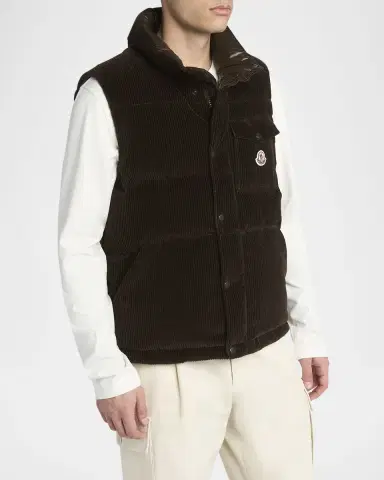 Moncler Men's Agen Full-Zip Corduroy Vest | Thumbnail 3 Moncler Men's Agen Full-Zip Corduroy Vest | Thumbnail 3