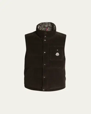 Moncler Men's Agen Full-Zip Corduroy Vest | Thumbnail 5 Moncler Men's Agen Full-Zip Corduroy Vest | Thumbnail 5
