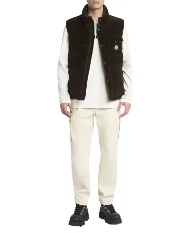 Moncler Men's Agen Full-Zip Corduroy Vest | Thumbnail 1 Moncler Men's Agen Full-Zip Corduroy Vest | Thumbnail 1