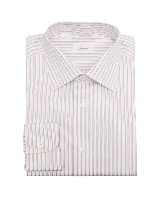 Brioni Men's Cotton Multi-Stripe Dress Shirt