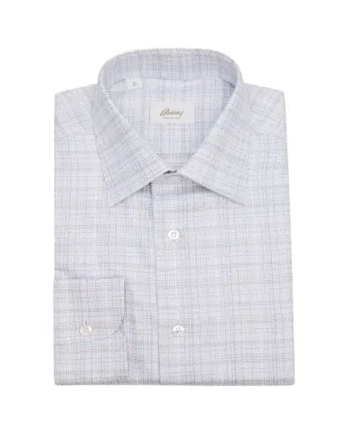 Brioni Men's Cotton Woven Plaid Dress Shirt | Thumbnail 1