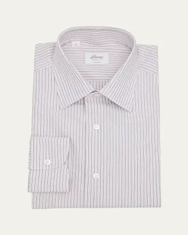 Brioni Men's Giza 87 Cotton Multi-Stripe Dress Shirt | Thumbnail 3 Brioni Men's Giza 87 Cotton Multi-Stripe Dress Shirt | Thumbnail 3
