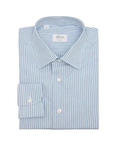 Brioni Men's Giza 87 Cotton Multi-Stripe Dress Shirt | Thumbnail 1 Brioni Men's Giza 87 Cotton Multi-Stripe Dress Shirt | Thumbnail 1