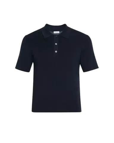 Burberry Men's Wool Knit Check-Placket Polo Shirt | Thumbnail 1 Burberry Men's Wool Knit Check-Placket Polo Shirt | Thumbnail 1