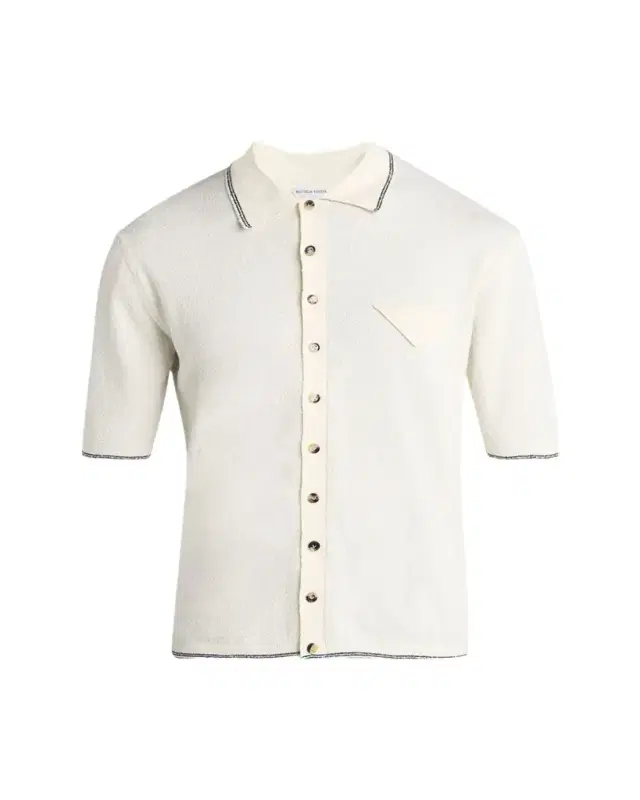 Bottega Veneta Men's Stripe Intarsia Knit Polo Shirt
