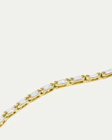 Suzanne Kalan 18K Yellow Gold Linear Full Diamond Tennis Necklace | Thumbnail 2