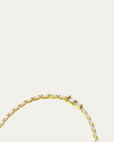 Suzanne Kalan 18K Yellow Gold Linear Full Diamond Tennis Necklace | Thumbnail 3