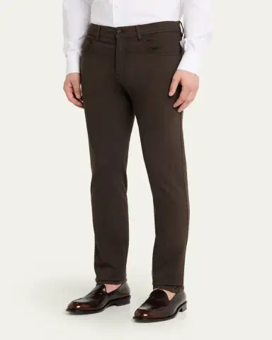 Cesare Attolini Men's Cotton and Cashmere Slim Five-Pocket Pants | Thumbnail 4 Cesare Attolini Men's Cotton and Cashmere Slim Five-Pocket Pants | Thumbnail 4